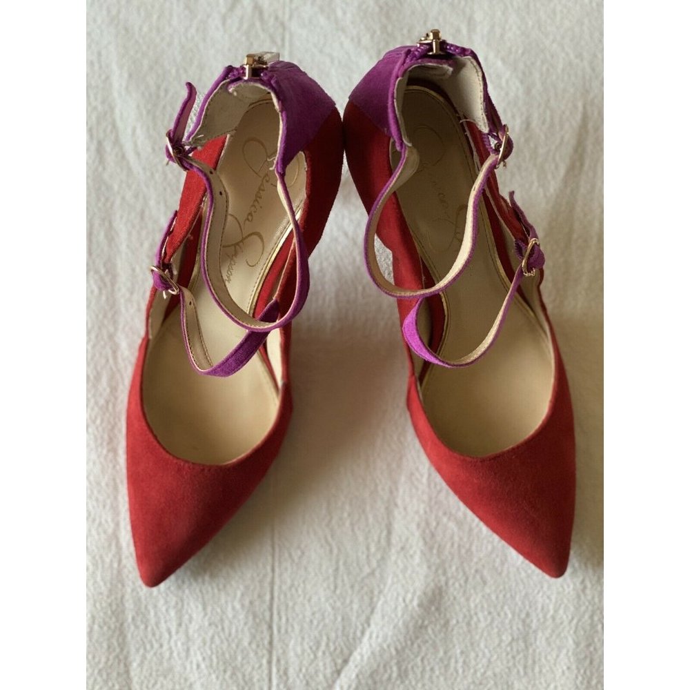Jessica Simpson Red Suade Heels Size 8